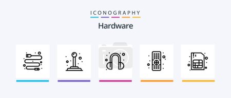 Illustration for Hardware Line 5 Icon Pack Including . tv. television. television. cable. Creative Icons Design - Royalty Free Image