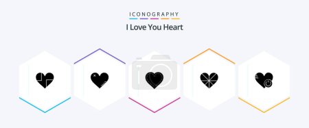 Téléchargez les illustrations : Heart 25 Glyph icon pack including switch. shutdown. favorite. gift. like - en licence libre de droit