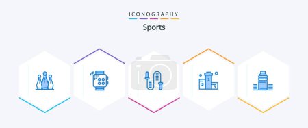 Illustration for Sports 25 Blue icon pack including win. award. hand. sport. fitness - Royalty Free Image