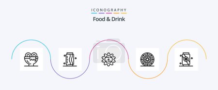Illustration for Food And Drink Line 5 Icon Pack Including pepperoni. drink. food. drink - Royalty Free Image
