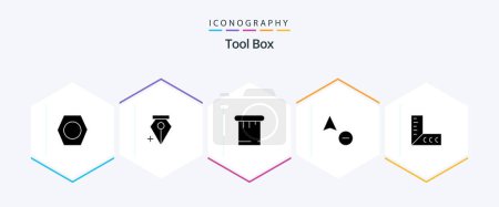 Illustration for Tools 25 Glyph icon pack including . . tools. tools. geometry - Royalty Free Image