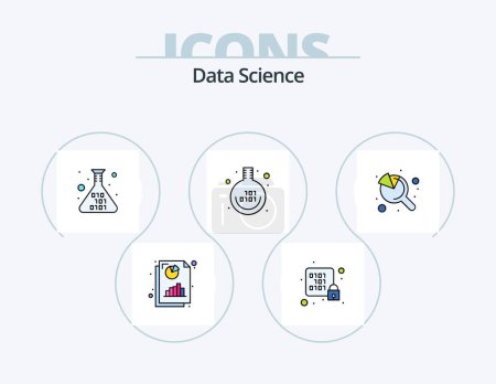 Illustration for Data Science Line Filled Icon Pack 5 Icon Design. redo. circle. security. report. diagram - Royalty Free Image