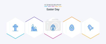 Illustration for Easter 25 Blue icon pack including . . decoration. nature. bird - Royalty Free Image