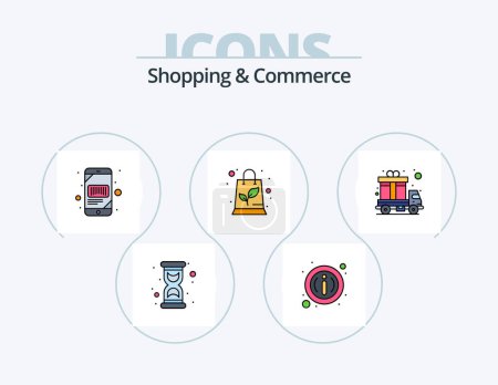 Illustration for Shopping And Commerce Line Filled Icon Pack 5 Icon Design. delivery. tag. globe. sale. world - Royalty Free Image