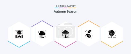 Ilustración de Autumn 25 Glyph icon pack including tree. leaf. weather. autumn. poison - Imagen libre de derechos