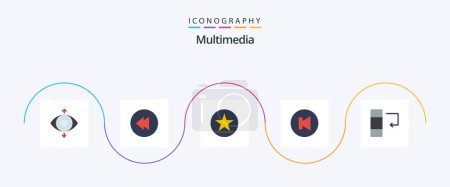 Ilustración de Multimedia Flat 5 Icon Pack Including . arrow. data - Imagen libre de derechos