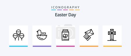 Illustration for Easter Line 5 Icon Pack Including easter. egg. bloon. easter. box. Creative Icons Design - Royalty Free Image