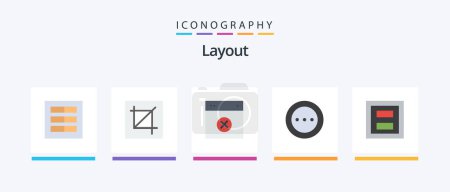 Téléchargez les illustrations : Layout Flat 5 Icon Pack Including loading. ellipsis. layout. ui. layout. Creative Icons Design - en licence libre de droit