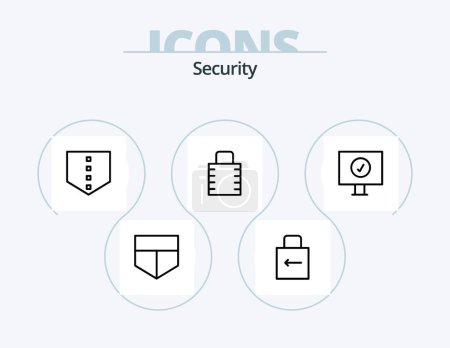 Illustration for Security Line Icon Pack 5 Icon Design. . shield. security. protect. error - Royalty Free Image