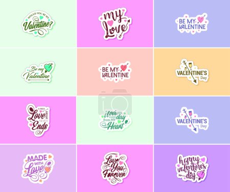 Téléchargez les illustrations : Valentine's Day Graphics Stickers to Show Your Love and Devotion - en licence libre de droit