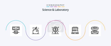Illustration for Science Line 5 Icon Pack Including biology. swing. chemical. physics. gravity - Royalty Free Image