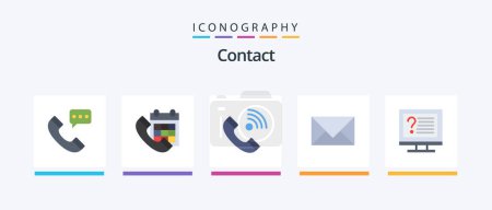 Illustration for Contact Flat 5 Icon Pack Including contact us. communication. date. outgoing. contact us. Creative Icons Design - Royalty Free Image