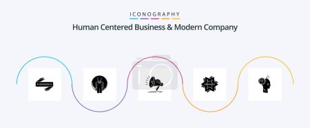 Ilustración de Human Centered Business And Modern Company Glyph 5 Icon Pack Including user. logo. speaker. brand. star - Imagen libre de derechos