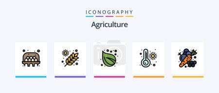 Illustration for Agriculture Line Filled 5 Icon Pack Including agriculture. thermometer. agriculture. temperature. production. Creative Icons Design - Royalty Free Image