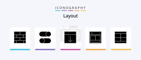 Téléchargez les illustrations : Layout Glyph 5 Icon Pack Including web. layout. settings. design. layout. Creative Icons Design - en licence libre de droit