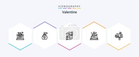 Illustration for Valentine 25 Line icon pack including love. valentines. love. valentine. aroma - Royalty Free Image