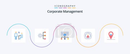 Illustration for Corporate Management Flat 5 Icon Pack Including person. abilities. management. organization. leadership - Royalty Free Image
