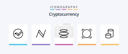 Illustration for Cryptocurrency Line 5 Icon Pack Including digital note. cryptocurrency. lykke. crypto. infinite coin. Creative Icons Design - Royalty Free Image