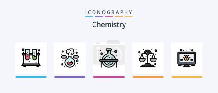 Illustration for Chemistry Line Filled 5 Icon Pack Including newyear. new. newyear. chinese. chinese. Creative Icons Design - Royalty Free Image