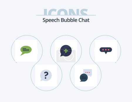 Illustration for Chat Flat Icon Pack 5 Icon Design. . chat. conversation. bubble. new - Royalty Free Image