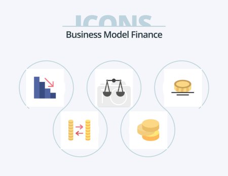 Téléchargez les illustrations : Finance Flat Icon Pack 5 Icon Design. . . fall. money. cash - en licence libre de droit