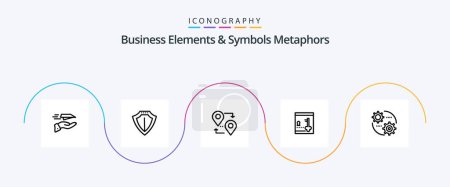 Illustration for Business Elements And Symbols Metaphors Line 5 Icon Pack Including control. lock. protect. locker. travel - Royalty Free Image
