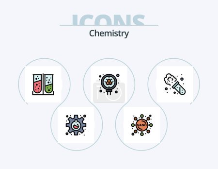 Illustration for Chemistry Line Filled Icon Pack 5 Icon Design. newyear. new. newyear. chinese. chinese - Royalty Free Image