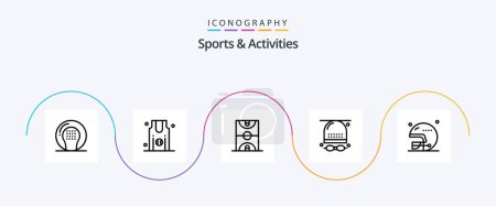 Illustration for Sports and Activities Line 5 Icon Pack Including glasses. athletics. team. activities. game - Royalty Free Image
