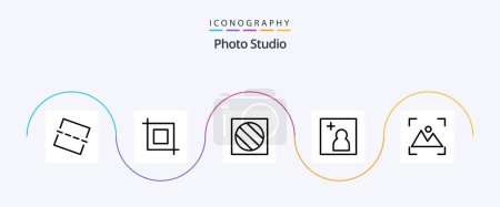 Illustration for Photo Studio Line 5 Icon Pack Including . photo. photo. focus. picture - Royalty Free Image