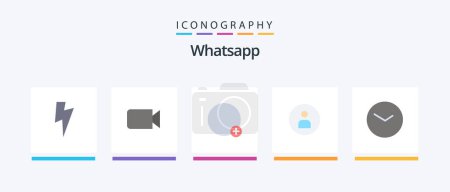 Ilustración de Whatsapp Flat 5 Icon Pack Including time. basic. plus. ui. worker. Creative Icons Design - Imagen libre de derechos