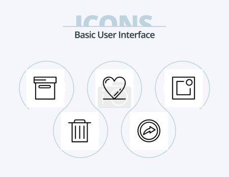 Téléchargez les illustrations : Basic Line Icon Pack 5 Icon Design. . heart. . notice - en licence libre de droit