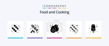 Illustration for Food Glyph 5 Icon Pack Including . food. fruit. cream. food. Creative Icons Design - Royalty Free Image