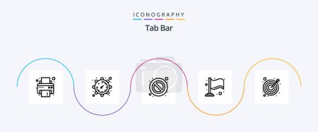 Illustration for Tab Bar Line 5 Icon Pack Including . target. stop. goal. milestone - Royalty Free Image