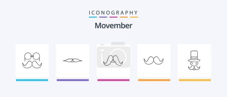 Illustration for Movember Line 5 Icon Pack Including .. Creative Icons Design - Royalty Free Image