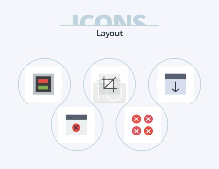Téléchargez les illustrations : Layout Flat Icon Pack 5 Icon Design. interface. crop. ui. two. layout - en licence libre de droit