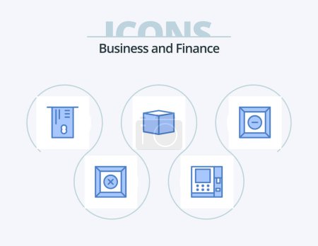 Illustration for Finance Blue Icon Pack 5 Icon Design. . product. - Royalty Free Image