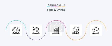 Ilustración de Food and Drinks Line 5 Icon Pack Including food. cooking. food. meal. drinks - Imagen libre de derechos