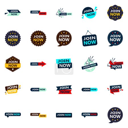 Téléchargez les illustrations : Join Now 25 Unique Typographic Designs for a personalized recruitment message - en licence libre de droit