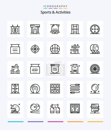 Ilustración de Creative Sports & Activities 25 OutLine icon pack  Such As recreation. game. activities. athletics. hat - Imagen libre de derechos