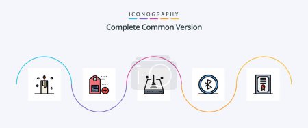 Illustration for Complete Common Version Line Filled Flat 5 Icon Pack Including certificate. network. arrow. connection. bluetooth - Royalty Free Image