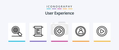 Ilustración de User Experience Line 5 Icon Pack Including . play. video. media. Creative Icons Design - Imagen libre de derechos