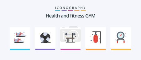 Illustration for Gym Flat 5 Icon Pack Including fitness. sports. exercise. sand. boxer. Creative Icons Design - Royalty Free Image