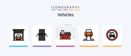 Ilustración de Vehicles Line Filled 5 Icon Pack Including star. car. key. highway. creative. Creative Icons Design - Imagen libre de derechos