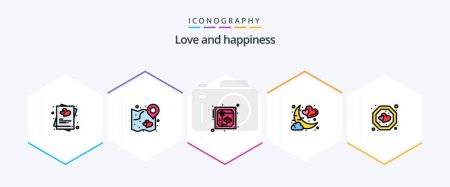 Illustration for Love 25 FilledLine icon pack including moon. date. strategy. romantic. love - Royalty Free Image