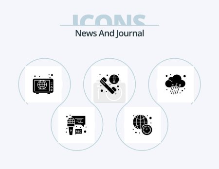 Ilustración de News Glyph Icon Pack 5 Icon Design. news. news. web. information. call - Imagen libre de derechos