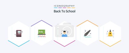 Téléchargez les illustrations : Back To School 25 Flat icon pack including . education. graduate. back to school. education - en licence libre de droit