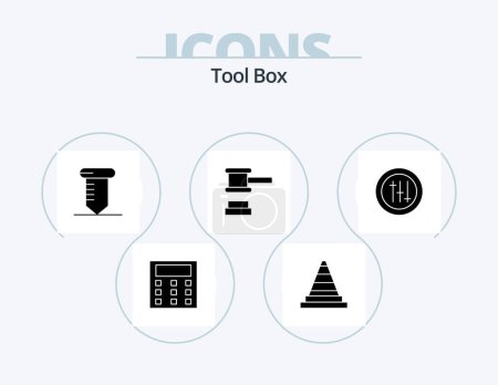 Ilustración de Tools Glyph Icon Pack 5 Icon Design. . preferences. screw. options. justice - Imagen libre de derechos
