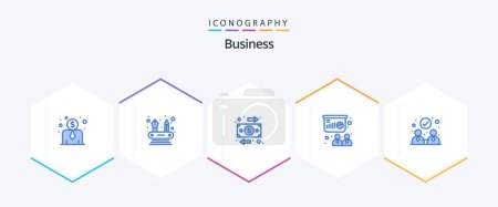 Illustration for Business 25 Blue icon pack including . partnership. money. collaboration. board - Royalty Free Image