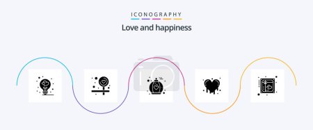 Téléchargez les illustrations : Love Glyph 5 Icon Pack Including romantic. love. love. invite. emotions - en licence libre de droit