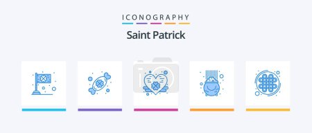 Ilustración de Saint Patrick Blue 5 Icon Pack Including celtic knot. patrick. festival. luck. fortune. Creative Icons Design - Imagen libre de derechos